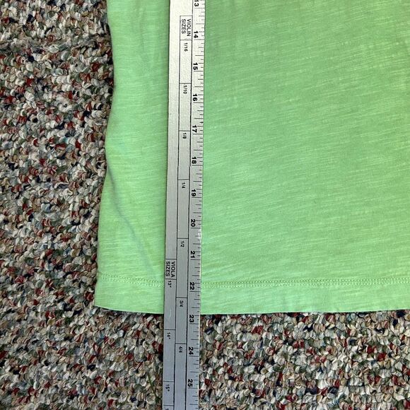 Boden Light Lime Green V-Neck Eyelet Lace Short Cap Sleeve T-Shirt Size S - Picture 13 of 15